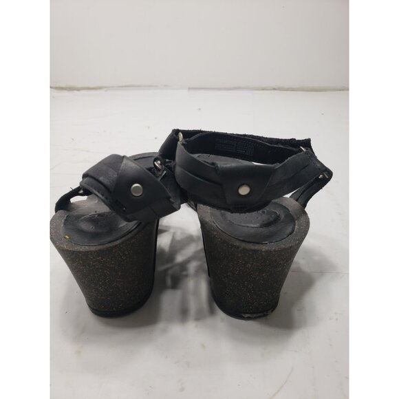 Teva Ysidro Universal Women’s Black Leather Strappy Wedge Heel Sandal Size 10 - Picture 3 of 8